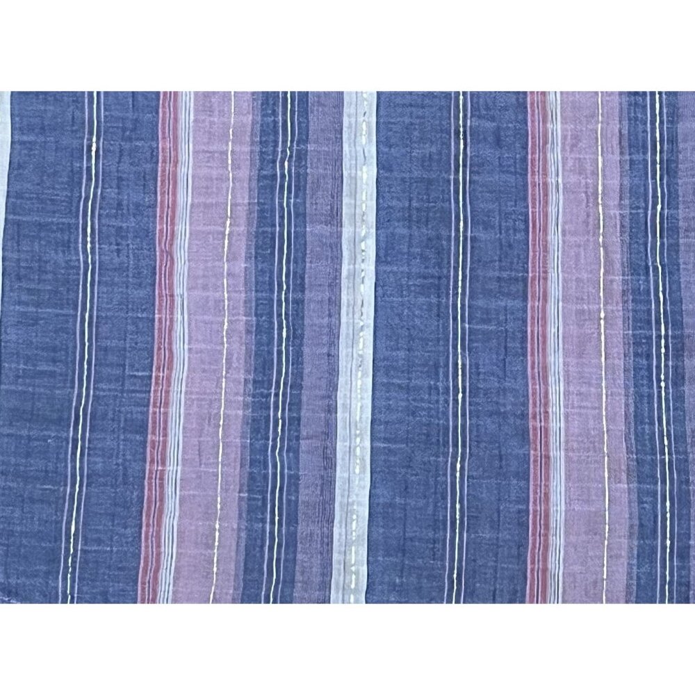 Tommy Bahama Women’s Blouse Small Blue purple Metalic Striped 3/4 Sleeve Coastal - Picture 12 of 12